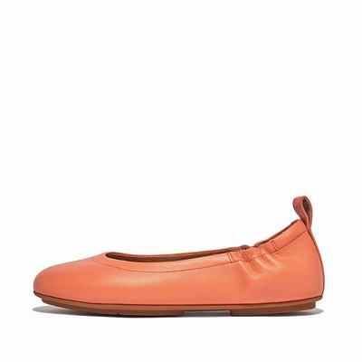 Baleriny Fitflop ALLEGRO Soft Leather Damskie Pomarańczowe Koralowe | Polska-16897