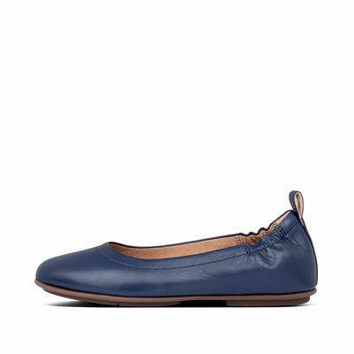 Baleriny Fitflop ALLEGRO Soft Leather Damskie Granatowe | Polska-46875