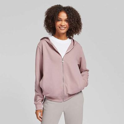 Bluzy Z Kapturem Fitflop BASIC THREADS Full Zip Damskie Różowe | Polska-58462