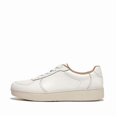 Buty Sportowe Fitflop RALLY Leather Panel Damskie Białe | Polska-03486