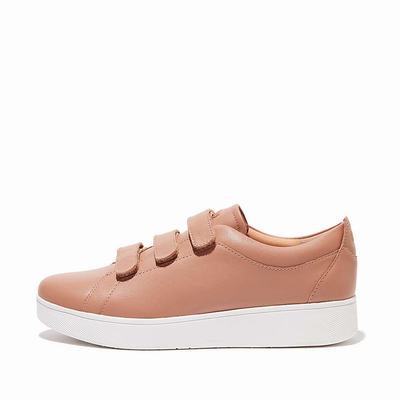 Buty Sportowe Fitflop RALLY Leather Strap Damskie Beżowe | Polska-91325