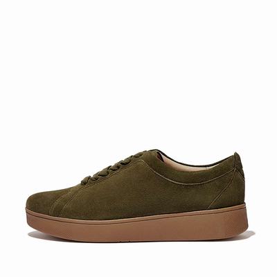 Buty Sportowe Fitflop RALLY Suede Damskie Oliwkowe | Polska-64759