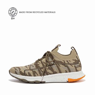 Buty Sportowe Fitflop VITAMIN FF E01 Camo Knit Sports Damskie Oliwkowe | Polska-14208