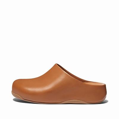 Chodaki Fitflop SHUV Leather Damskie Głęboka Brązowe | Polska-96081