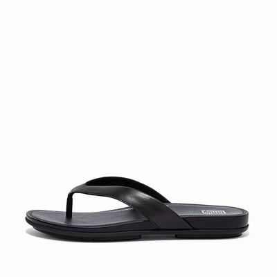 Japonki Fitflop GRACIE Leather Damskie Czarne | Polska-35462