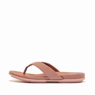 Japonki Fitflop GRACIE Leather Damskie Różowe | Polska-29804