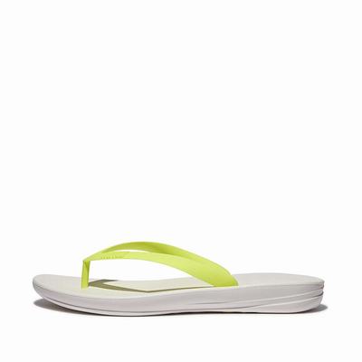 Japonki Fitflop IQUSHION Ergonomic Męskie Białe Żółte | Polska-54693