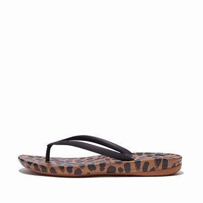 Japonki Fitflop IQUSHION Leopard-Print Damskie Panterka | Polska-34275