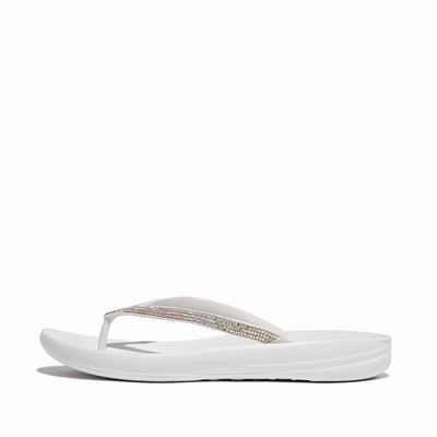 Japonki Fitflop IQUSHION Sparkle Ergonomic Damskie Białe | Polska-98650