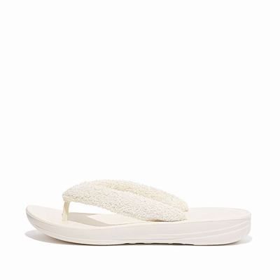 Japonki Fitflop IQUSHION Towelling Damskie Kremowe | Polska-52893