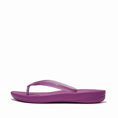 Japonki Fitflop IQUSHION Transparent Damskie Fioletowe | Polska-35471