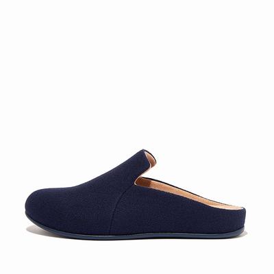 Kapcie Fitflop CHRISSIE II Haus Felt Damskie Granatowe | Polska-78294