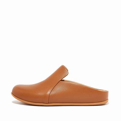 Kapcie Fitflop CHRISSIE II Haus Leather Damskie Głęboka Brązowe | Polska-73865