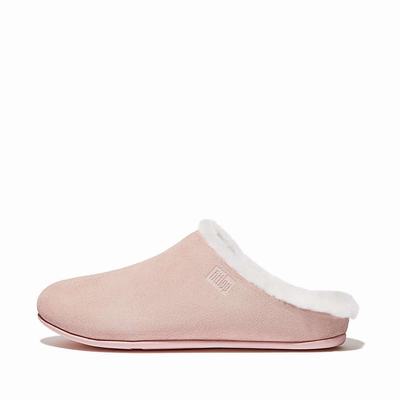 Kapcie Fitflop CHRISSIE Shearling-Lined Suede Damskie Różowe | Polska-41370