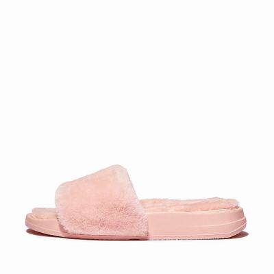 Kapcie Fitflop IQUSHION Shearling Damskie Różowe | Polska-21534