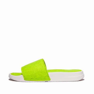 Klapki Fitflop IQUSHION E01 Neon Felt Slides Damskie Żółte | Polska-96835