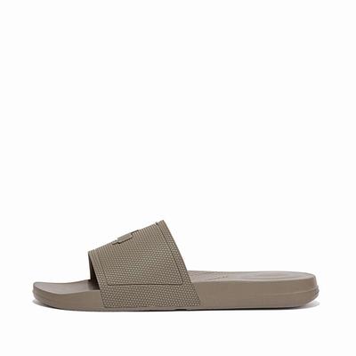 Klapki Fitflop IQUSHION Pool Slides Męskie Szare | Polska-56297