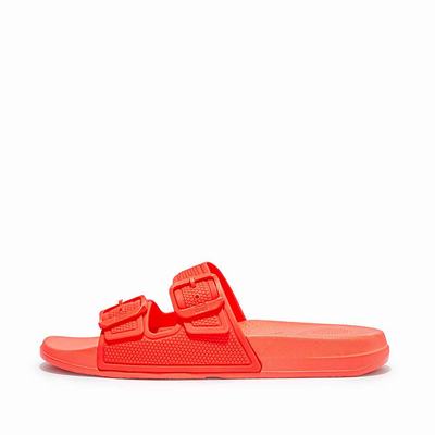 Klapki Fitflop IQUSHION Two-Bar Buckle Slides Damskie Pomarańczowe | Polska-06185