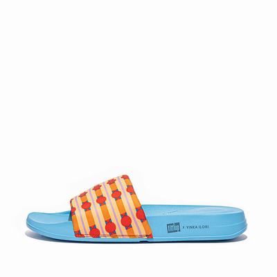 Klapki Fitflop IQUSHION X Yinka Ilori Wody-Resistant Slides Damskie Pomarańczowe | Polska-17386