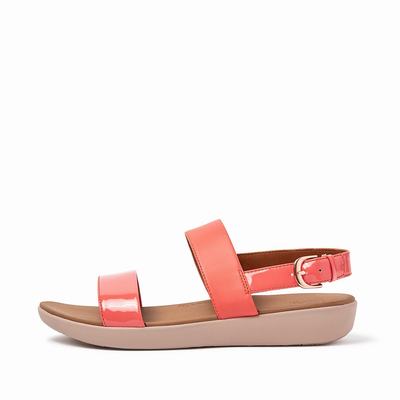 Sandały Fitflop BARRA Lakierowana Mix Back-Strap Damskie Koralowe Różowe | Polska-80327