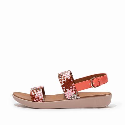 Sandały Fitflop BARRA Silky Weave Back-Strap Damskie Koralowe Różowe | Polska-73985