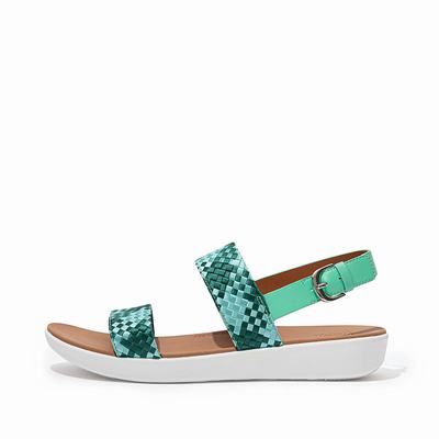 Sandały Fitflop BARRA Silky Weave Back-Strap Damskie Mięta Zielone | Polska-92156