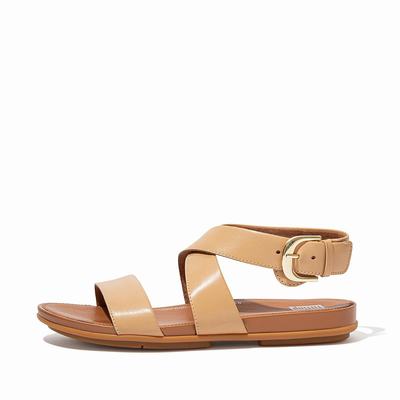 Sandały Fitflop GRACIE Buckle Leather Ankle-Strap Damskie Brązowe | Polska-35291