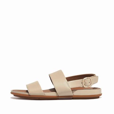 Sandały Fitflop GRACIE Leather Back-Strap Damskie Szare Beżowe | Polska-08713