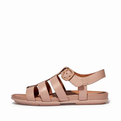 Sandały Fitflop GRACIE Matt-Buckle Leather Fisherman Damskie Beżowe | Polska-57093