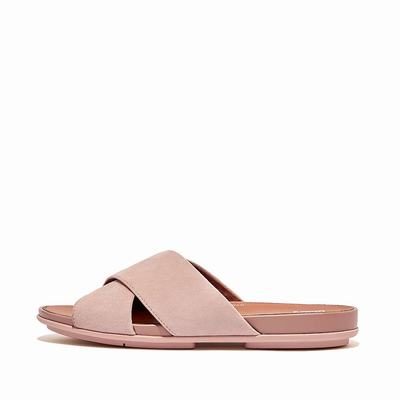 Sandały Fitflop GRACIE Suede Cross Damskie Beżowe | Polska-47381