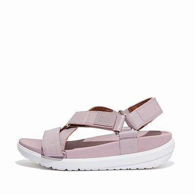 Sandały Fitflop LOOSH Leather Cross-Strap Damskie Różowe | Polska-03749