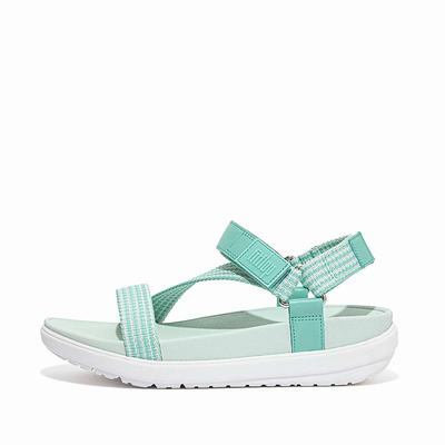 Sandały Fitflop LOOSH Webbing Z-Strap Damskie Zielone | Polska-89571