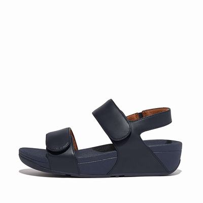 Sandały Fitflop LULU Adjustable Leather Damskie Granatowe | Polska-74512