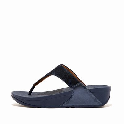 Sandały Fitflop LULU Glitz Toe-Post Damskie Granatowe | Polska-39478