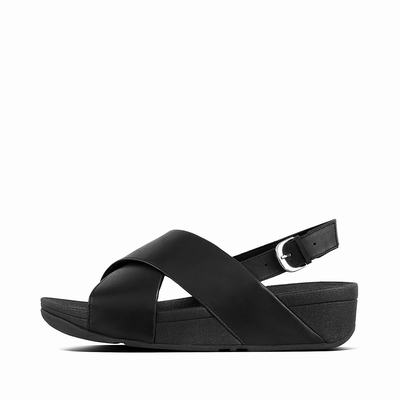 Sandały Fitflop LULU Leather Back-Strap Damskie Czarne | Polska-05738