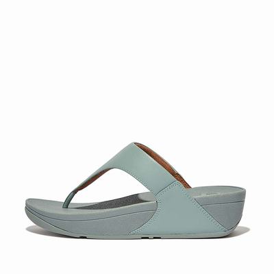 Sandały Fitflop LULU Leather Toe-Post Damskie Niebieskie | Polska-09837