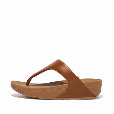 Sandały Fitflop LULU Leather Toe-Post Damskie Głęboka Brązowe | Polska-89417