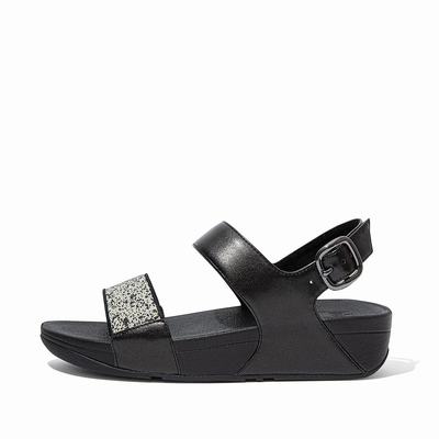 Sandały Fitflop LULU Shimmer Back-Strap Damskie Czarne | Polska-04398