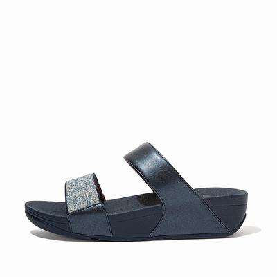 Sandały Fitflop LULU Shimmer Splash Slides Damskie Granatowe | Polska-36807