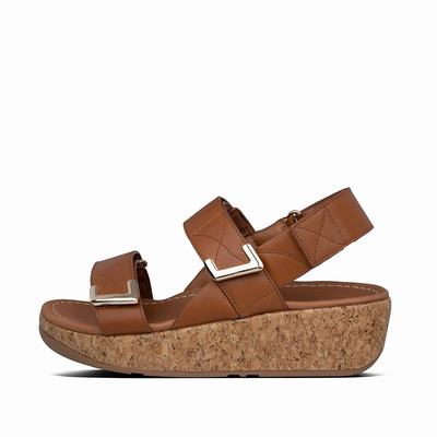 Sandały Fitflop REMI Adjustable Leather Damskie Głęboka Brązowe | Polska-75302