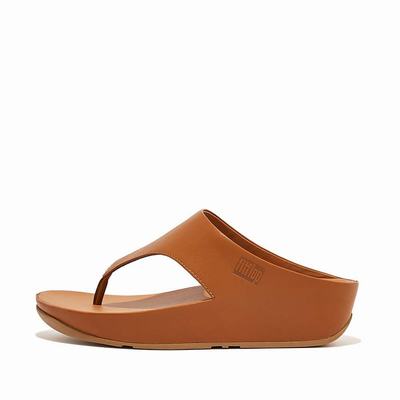 Sandały Fitflop SHUV Leather Toe-Post Damskie Głęboka Brązowe | Polska-72504