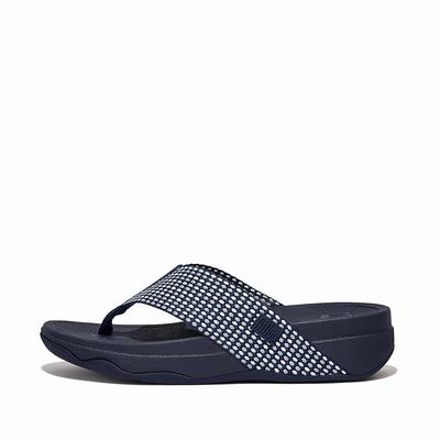 Sandały Fitflop SURFA Webbing Toe-Post Damskie Granatowe | Polska-65307