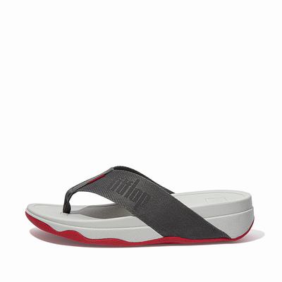 Sandały Fitflop SURFA Woven-Logo Toe-Post Damskie Szare | Polska-50368