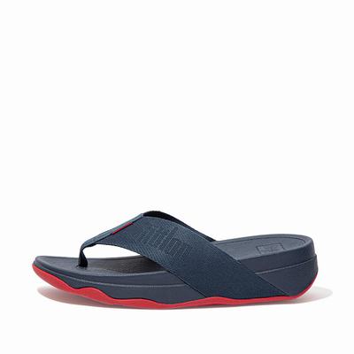 Sandały Fitflop SURFA Woven-Logo Toe-Post Damskie Granatowe | Polska-87924