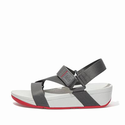 Sandały Fitflop SURFA Woven-Logo Z-Strap Damskie Szare | Polska-39045