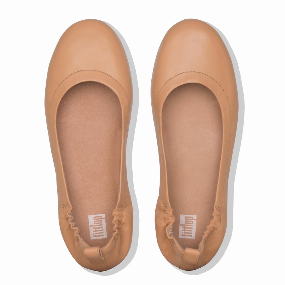 Baleriny Fitflop ALLEGRO Soft Leather Damskie Brązowe | Polska-36742