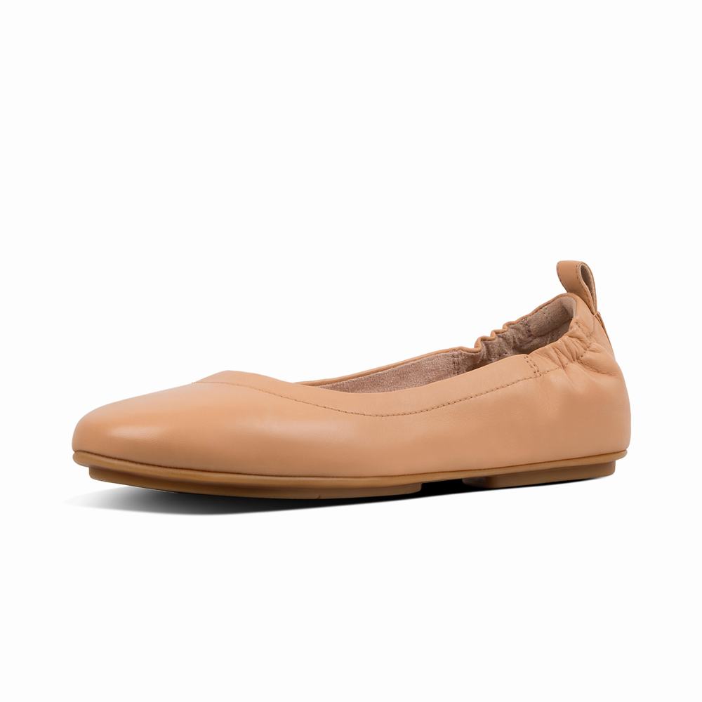 Baleriny Fitflop ALLEGRO Soft Leather Damskie Brązowe | Polska-36742