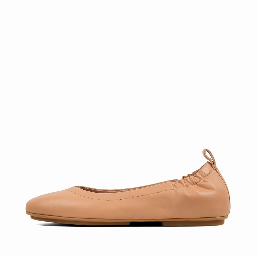 Baleriny Fitflop ALLEGRO Soft Leather Damskie Brązowe | Polska-36742