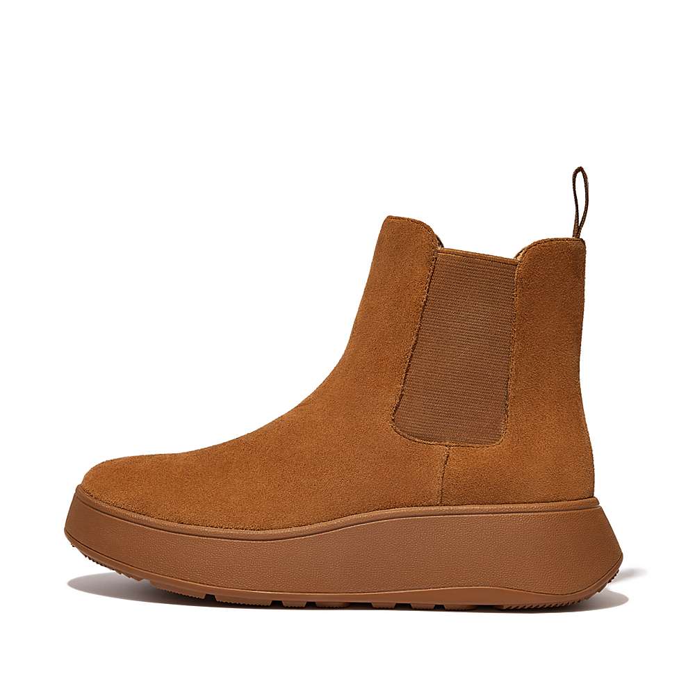 Buty Chelsea Fitflop F-MODE Suede Flatform Damskie Głęboka Brązowe | Polska-87402