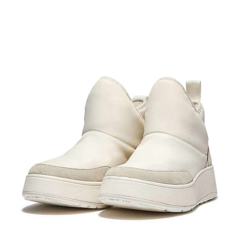 Buty Sportowe Fitflop F-MODE E01 Biofleece-Lined Flatform Bootie Damskie Kremowe | Polska-20986